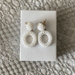 JCREW White bead earrings NWOT
